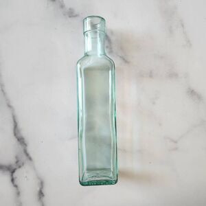 Small rectangular glass bottle vintage style single flower vase farmhouse decor
